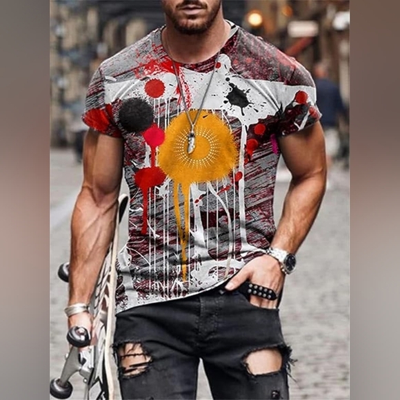 New Men's Patches Shirt Multiple Sizes - Picture 4 of 4